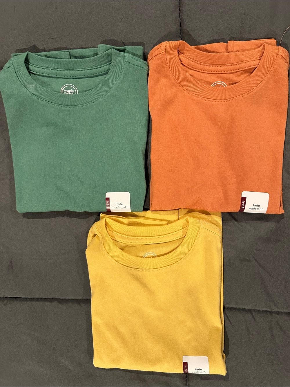 wonder nation Short Sleeve Crew Tees - Green, Orange, Yellow